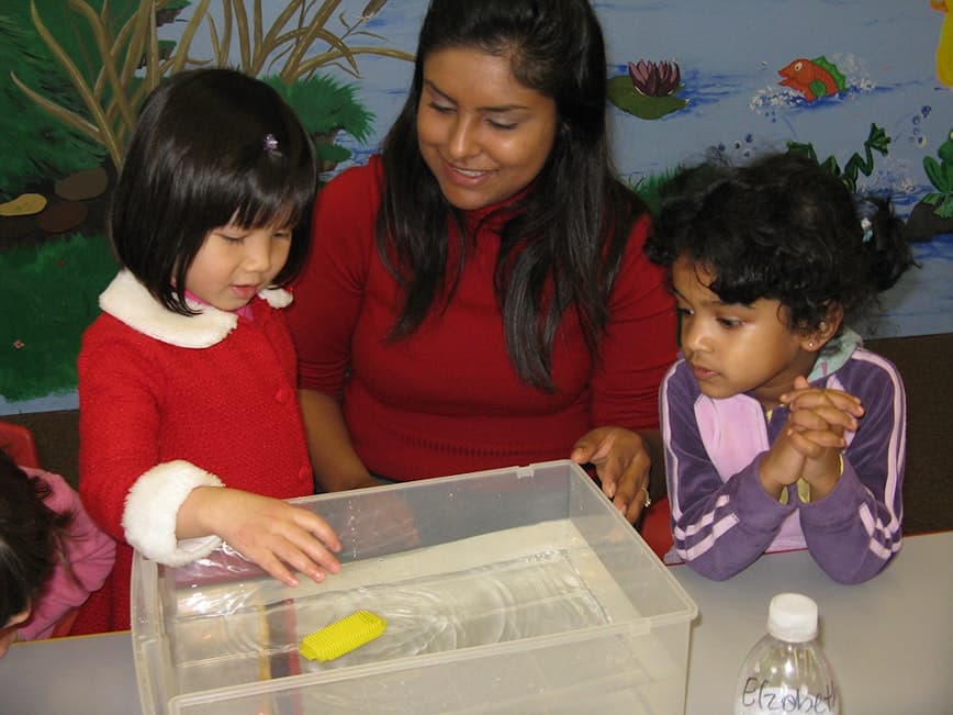 Elizabeth with students