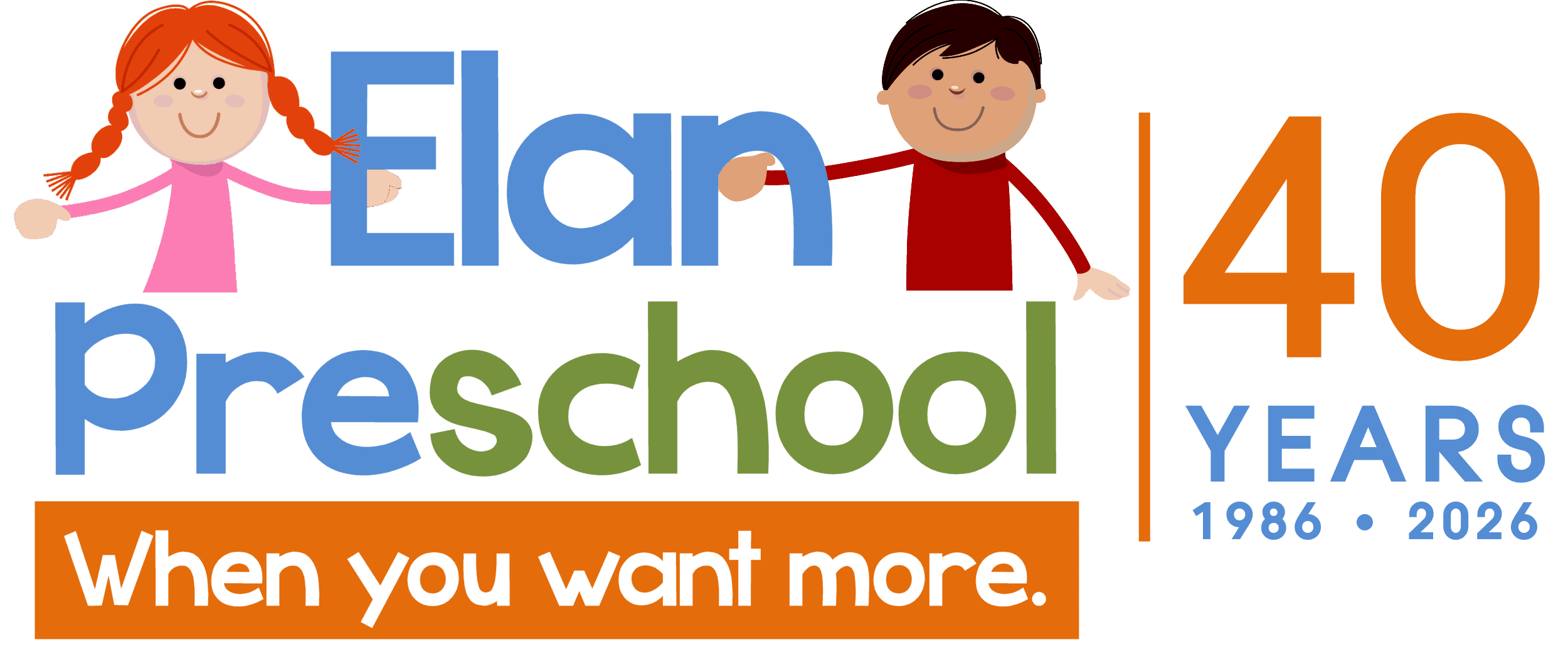 Elan Preschool logo, celebrating 40 years