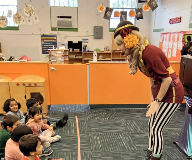 Clown performing for the children